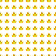 Crown Icon Emoji Pattern Design. Luxury Seamless Background Symbols. Emoticon Illustration Design Vector.