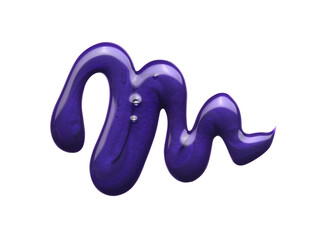 Blot of dark blue nail polish isolated on white