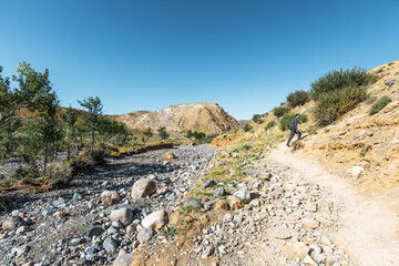 The dried-up bed of the Kyzyl-Chin River. Kosh-Agachsky district of the Altai Republic, Russia