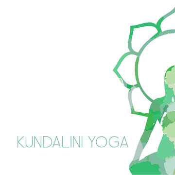 Kundalini Yoga and meditation watercolor quotes in cool color scheme