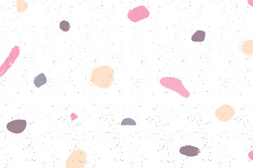 Abstract doodle vector pattern with hand drawn black dots. Modern memphis design template. Minimal geometric background. Ink polka doodle. Cute graphic illustration