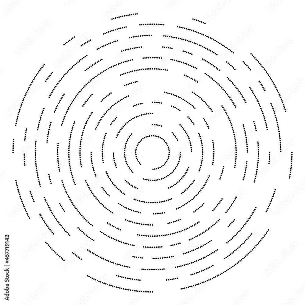 Leinwandbilder Random circles, dots, speckles and freckles concentric, circular and radial element. Pointillist, pointillism random halftone circles