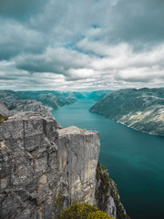 Fototapeta na wymiar Pulipit Rock in Norway