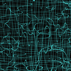 Blue chaotic lines background. Hand drawn lines. Tangled chaotic pattern. Vector illustration.