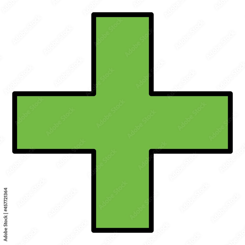Wall mural Pet medical cross icon. Outline pet medical cross vector icon color flat isolated - Wall murals