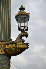 Fototapeta na wymiar Magnificent antique lanterns in the Place de la Concorde in Paris, France