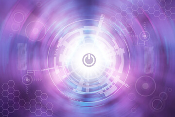 2d illustration lock security with futuristic background
