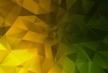 Dark Green, Yellow vector abstract polygonal background.