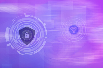 2d illustration shield security futuristic background
