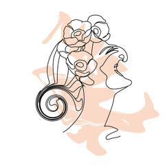 Female portrait in modern abstract style.