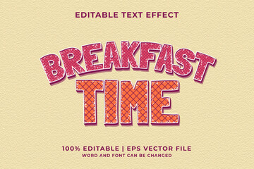 Editable text effect - Break Fast Retro template style premium vector