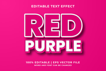 Fototapeta premium Editable text effect - Red Purple 3d Bold template style premium vector