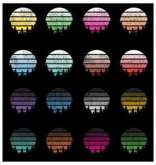 Sunset Striped Retro Vintage Textures