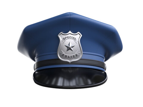 Police hat isolated on white background 3d rendering