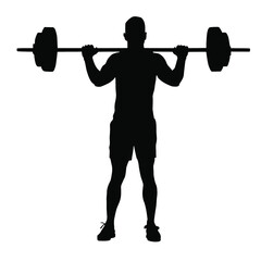 Fototapeta na wymiar Full length Gym weight a male silhouette, gym weight silhouette 