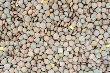 Vegan vegetarian Dried Green Lentils split peas Background