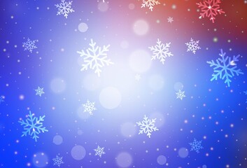 Light Blue, Red vector background in Xmas style.