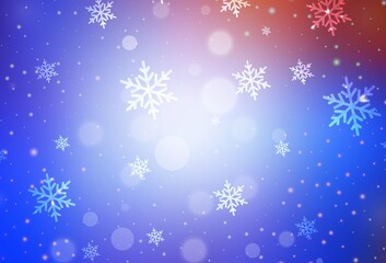 Light Blue, Red vector background in Xmas style.