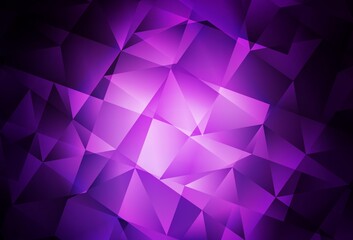 Dark Purple vector polygon abstract backdrop.