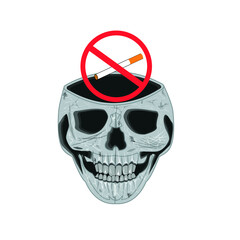 skull with a cigarette