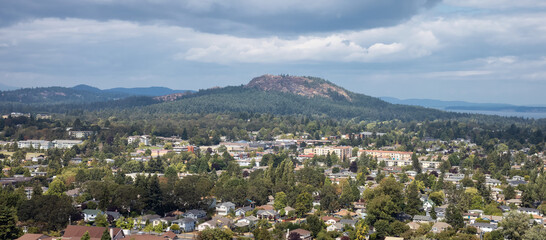 Scenic View of Modern City during a sunny summer day. Mt Tolmie Park, Victoria, Vancouver Island, British Columbia, Canada.