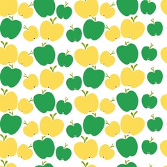 Seamless pattern yellow and green apples