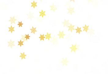 Light Orange vector pattern with christmas snowflakes, stars.