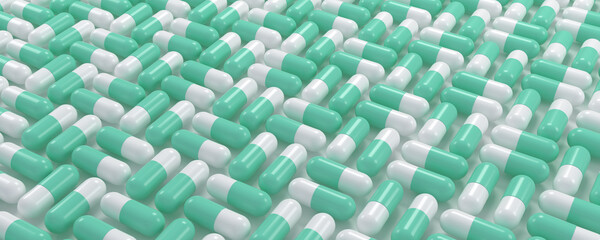 Pills background. Medical concept. 3d rendering.