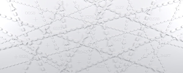 White abstract geometric background with arrows and diagonal lines. 3d illustration.