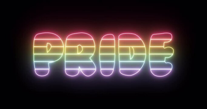 Pride neon sign banner background for a promo video with Luma Mattes or Alpha Channels. 