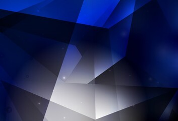 Dark BLUE vector background with polygonal style.