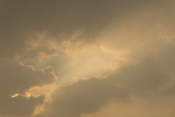 evening sky view with clouds and orange light