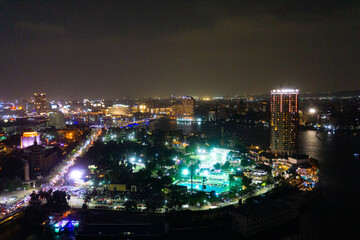 Fototapeta na wymiar View of Cairo at night