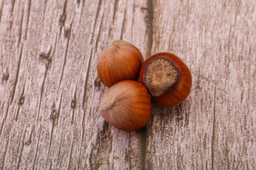 Hazelnut heap isolated over background