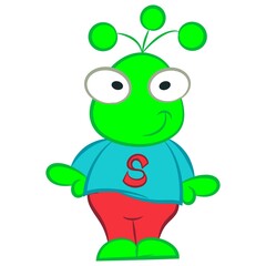 funny martian illustration