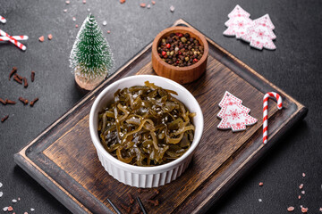 Tasty fresh sea cabbage ready to eat