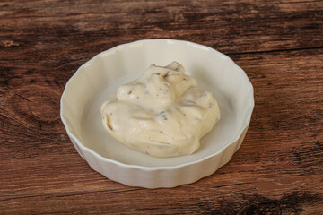 Caesar cream sauce with parmesan and herbs