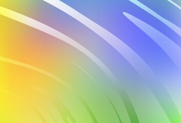 Light Multicolor vector background with curved lines.