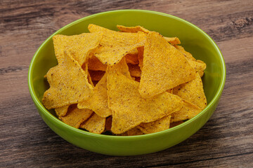 Mexican crunchy corn nachos triangle