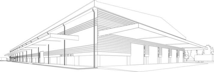 3D illustration of building project