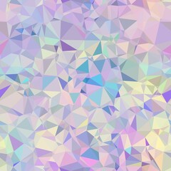 Seamless iridescent triangle pattern for surface pattern print. High quality illustration. Blue and purple holographic vivid trendy swatch. Funky contemporary graphic tile for background or textile.