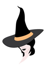 Witch hat and face