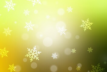 Fototapeta premium Light Green, Yellow vector background in Xmas style.