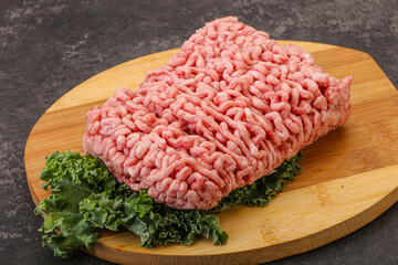 Raw pork minced meat for cooking