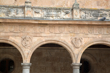 Closeup of St Esteban Church Facade, Salamanca