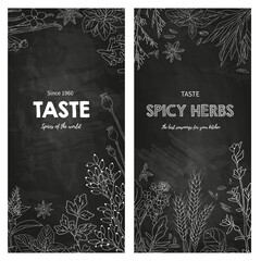 Black and white illustration of spices, herbs and spices. Hand drawing. Vector for menu, restaurant,
food and kitchen design.
