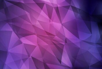 Dark Purple, Pink vector polygon abstract layout.