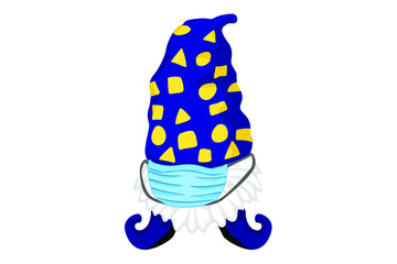 Adorable gnome wearing a mask
