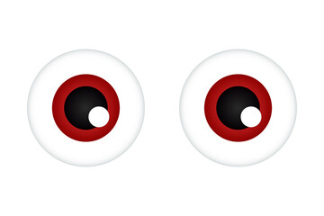 Funny human cartoon eyes with reflected light for web