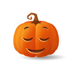 Halloween scary orange pumpkin Holiday cartoon concept